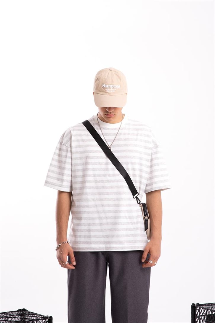 Flaw Atelier Basic Çizgili Oversize Tshirt