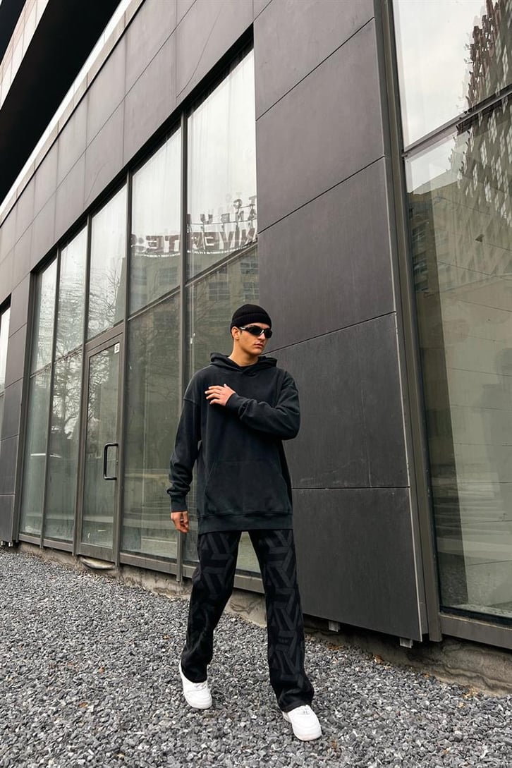 Flaw Atelier Basic Koyu Yeşil Oversize Hoodie