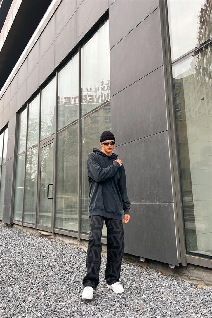 Flaw Atelier Basic Koyu Yeşil Oversize Hoodie