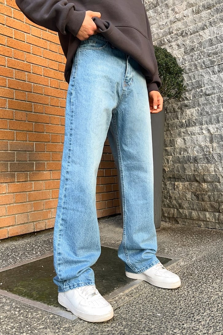 Flaw Atelier Basic Mavi Baggy Jean