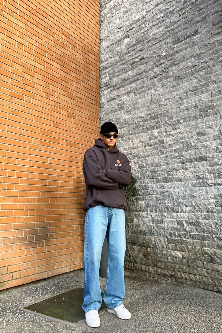 Flaw Atelier Basic Mavi Baggy Jean