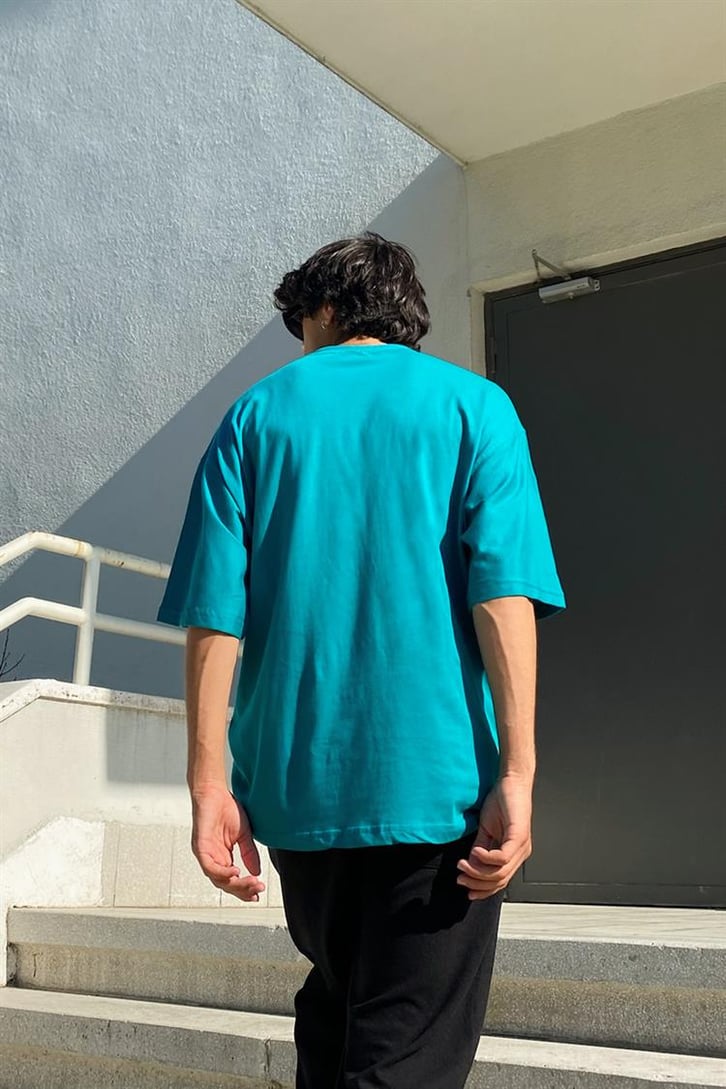 Flaw Atelier Basic Petrol Yeşili Oversize Tshirt