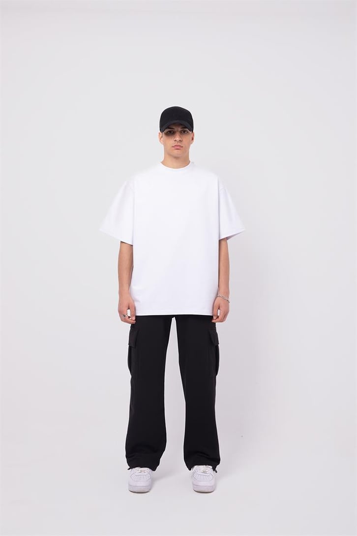 Flaw Atelier Basic Premium Beyaz-Siyah Eşofman Takımı
