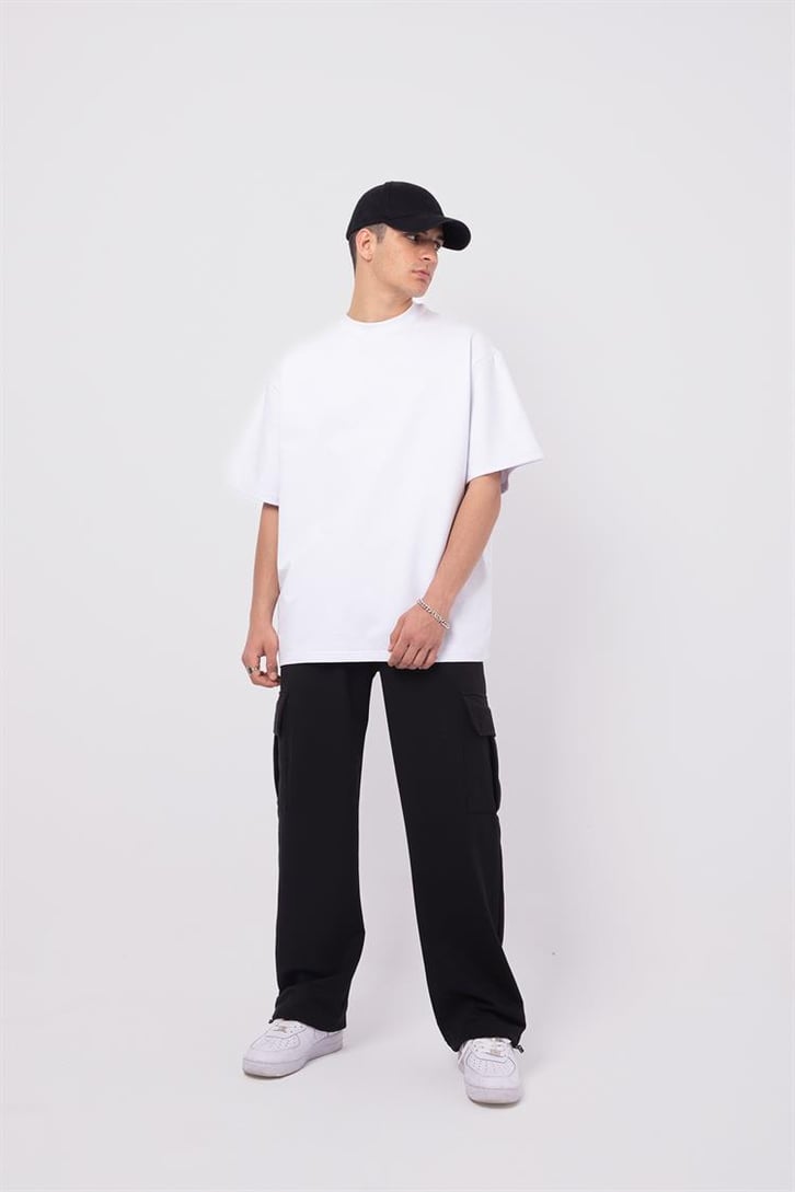 Flaw Atelier Basic Premium Beyaz-Siyah Eşofman Takımı