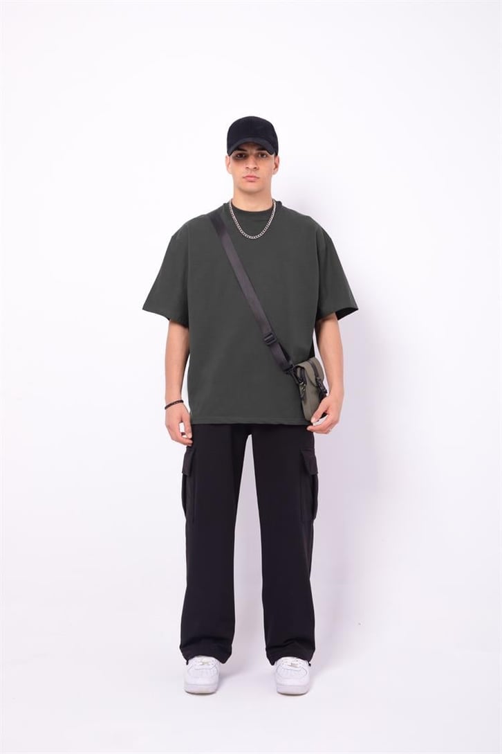 Flaw Atelier Basic Premium Haki-Siyah Eşofman Takımı