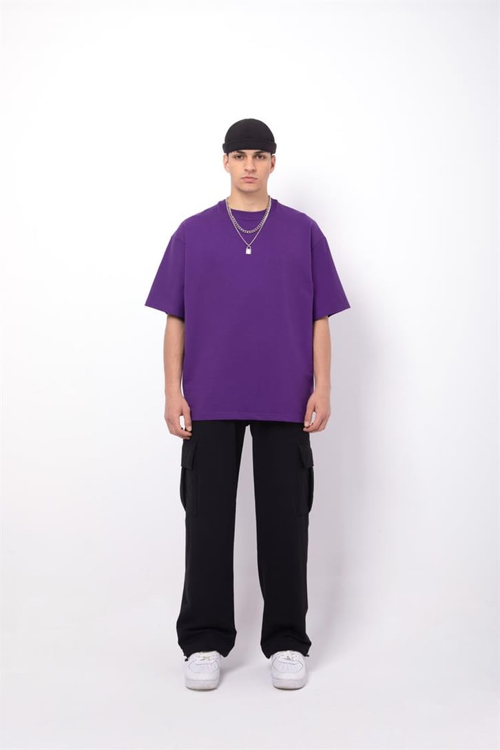 Flaw Atelier Basic Premium Mor-Siyah Eşofman Takımı