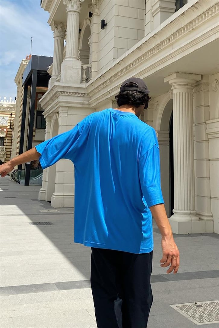 Flaw Atelier Basic Saks Mavisi Oversize Tshirt