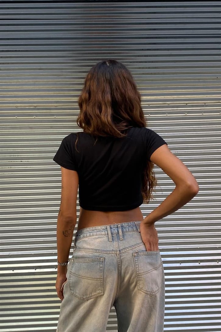 Flaw Atelier Basic Siyah Crop
