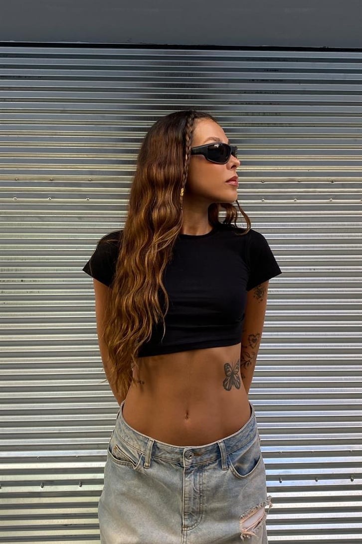 Flaw Atelier Basic Siyah Crop