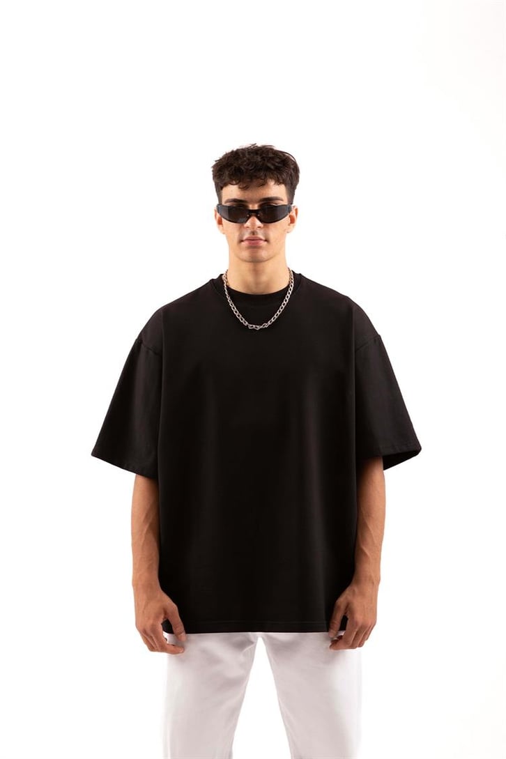 Flaw Atelier Basic Siyah Oversize Tişört