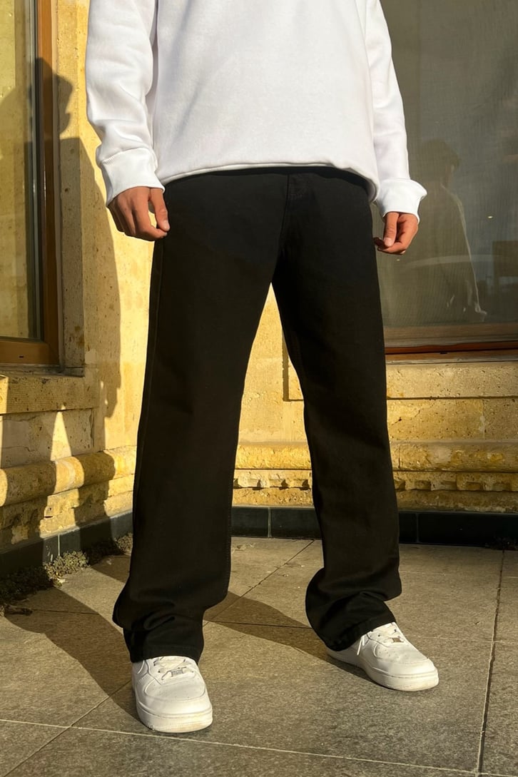 Flaw Atelier Basic Siyah Regular Fit Jean
