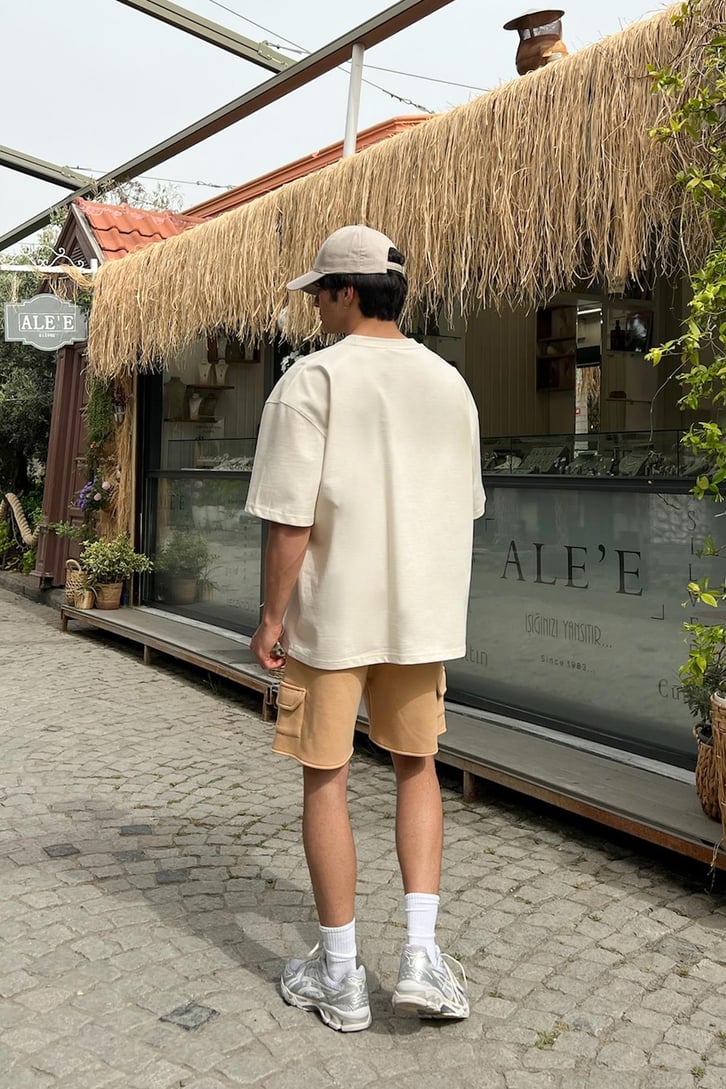 Flaw Atelier Bej Oversize Tişört