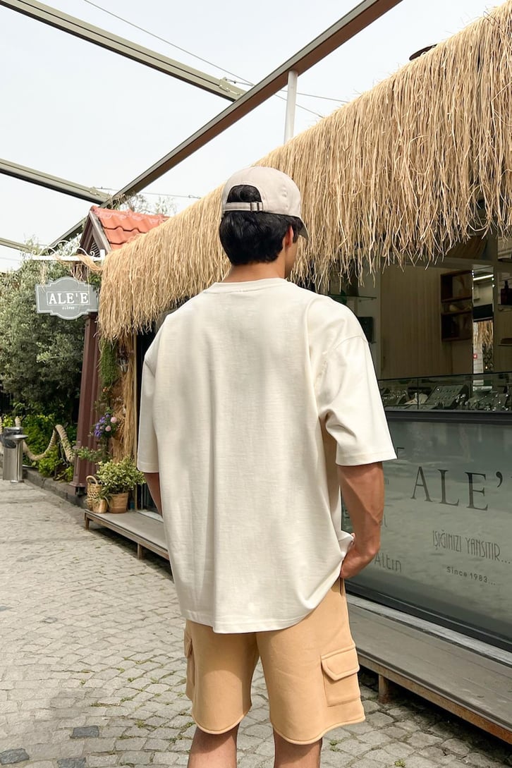Flaw Atelier Bej Oversize Tişört