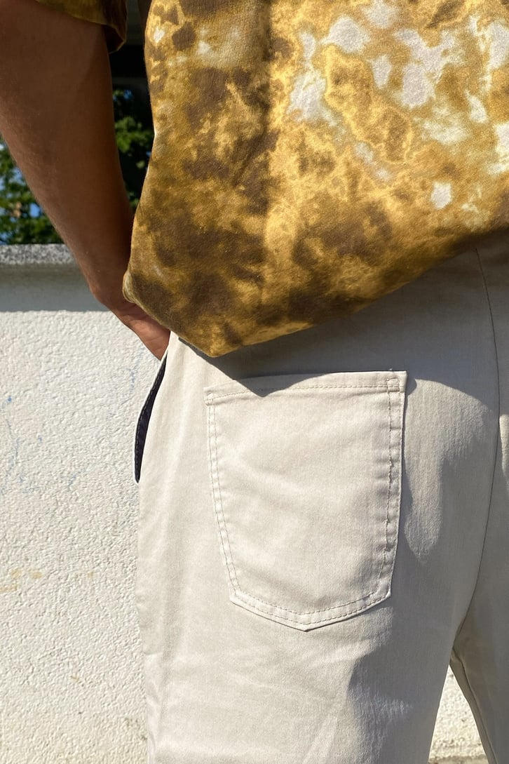 Flaw Atelier Bel Lastikli Ekru Regular Fit Jean
