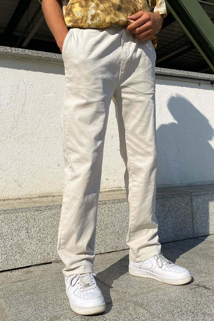Flaw Atelier Bel Lastikli Ekru Regular Fit Jean