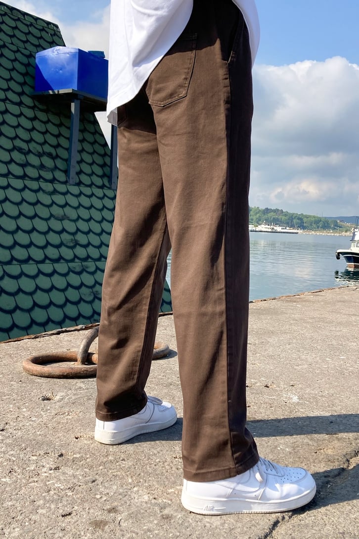 Flaw Atelier Bel Lastikli Kahverengi Regular Fit Jean