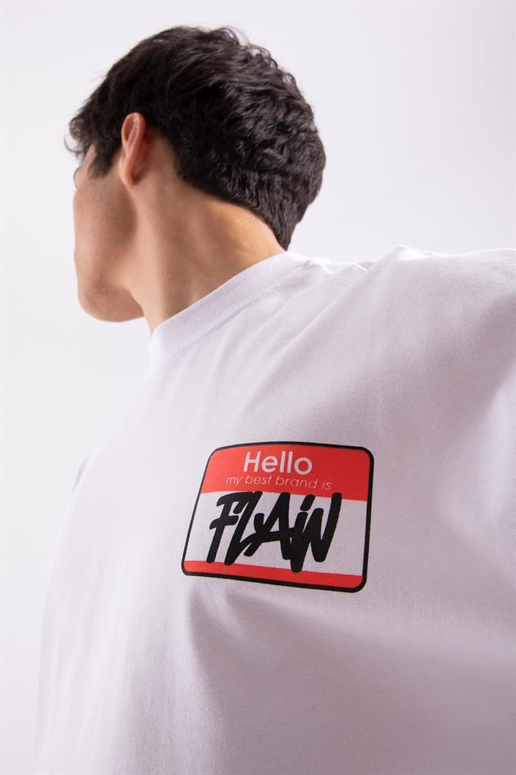 Flaw Atelier Best Brand Flaw Printed Beyaz Oversize Tshirt