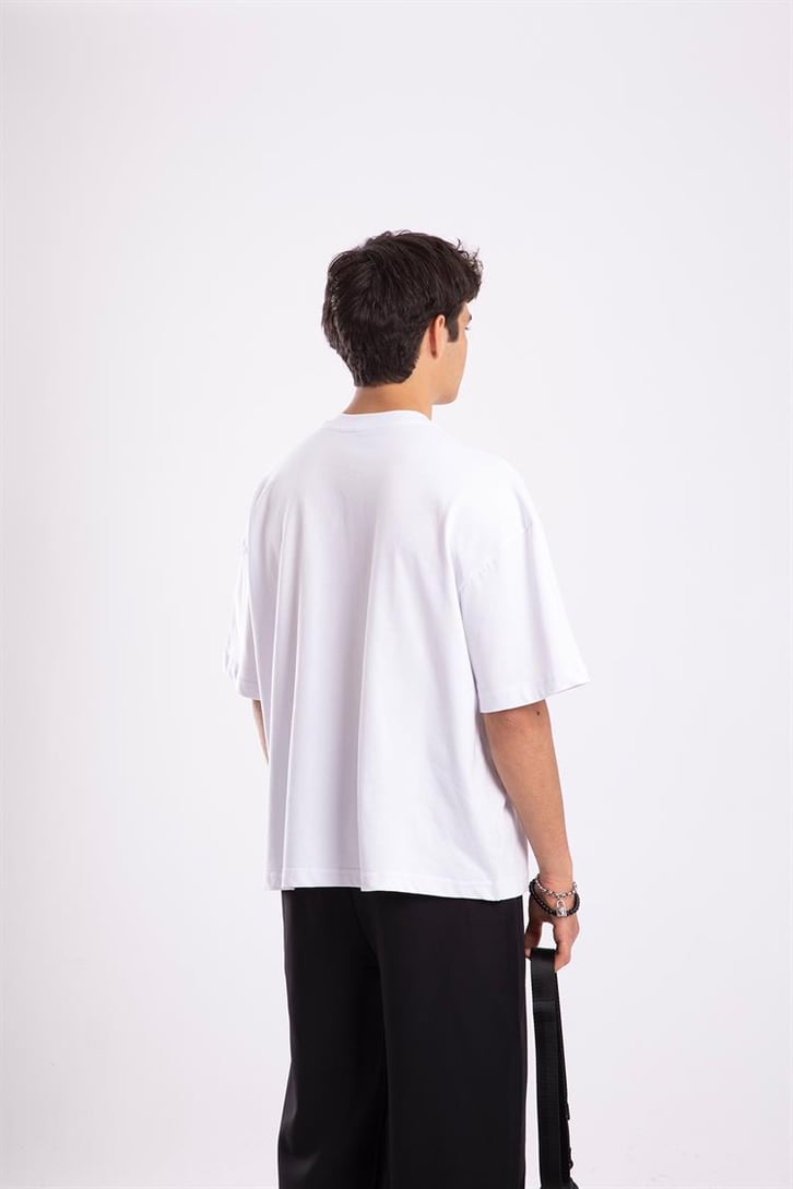 Flaw Atelier Best Brand Flaw Printed Beyaz Oversize Tshirt
