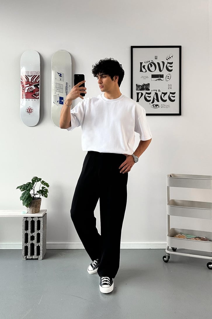 Flaw Atelier Beyaz Oversize Tişört
