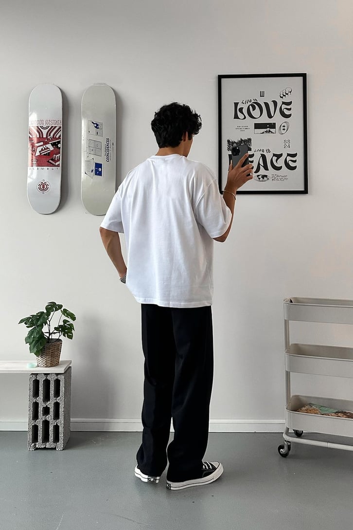 Flaw Atelier Beyaz Oversize Tişört