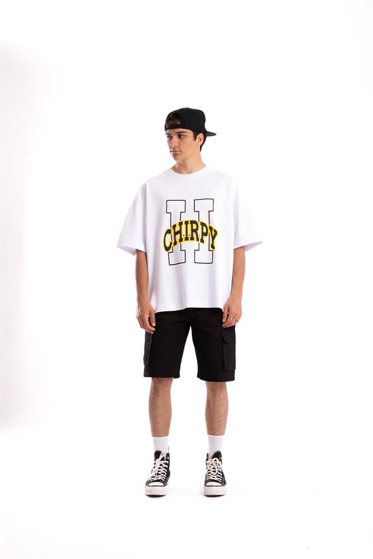 Flaw Atelier Chirpy Printed Beyaz Oversize Tshirt