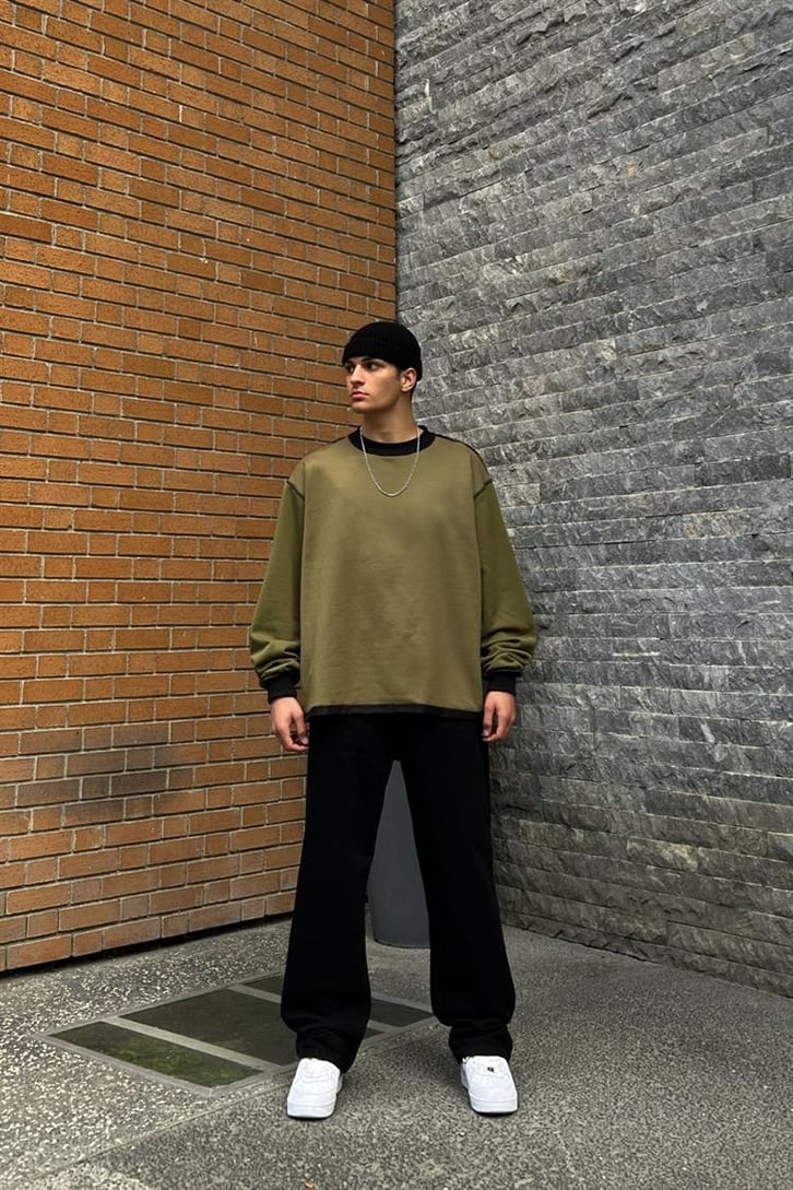 Flaw Atelier Çift Taraflı Siyah Sweatshirt