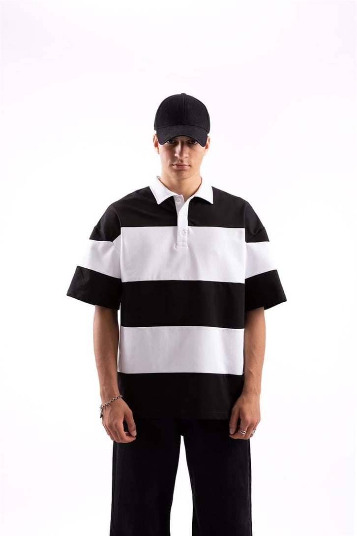 Flaw Atelier Çizgili Polo Yaka Tshirt