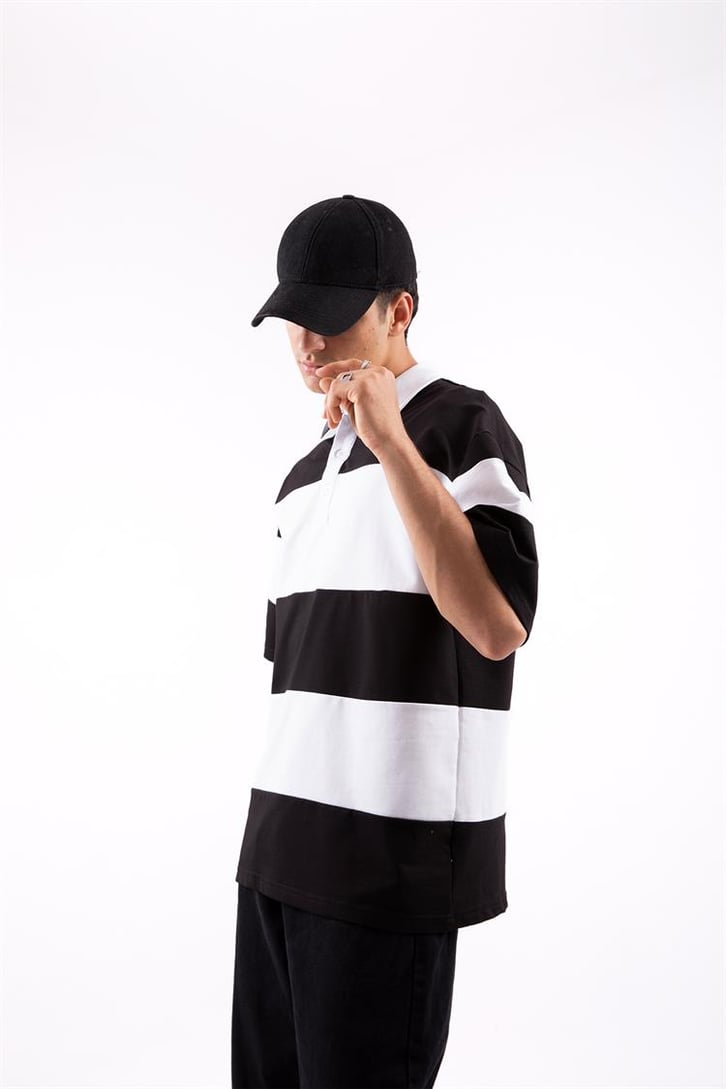 Flaw Atelier Çizgili Polo Yaka Tshirt