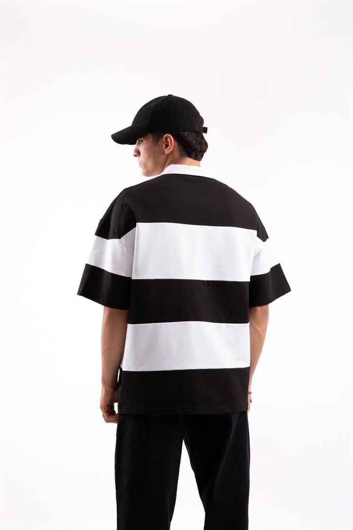 Flaw Atelier Çizgili Polo Yaka Tshirt