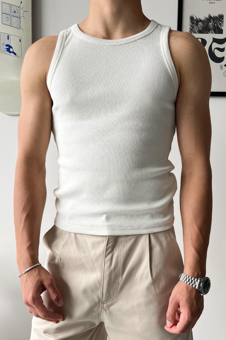 Flaw Atelier Eco Basic Ekru Top Tank Atlet