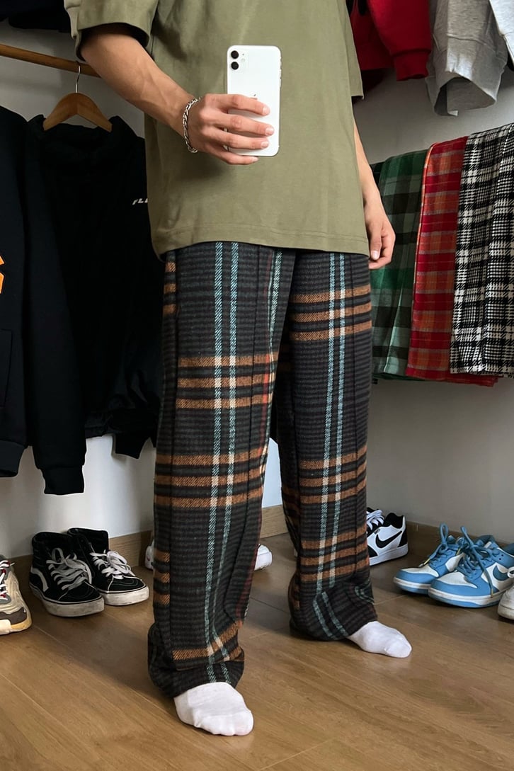 Flaw Atelier Ekose Kalın Kumaş Pijama Eşofman