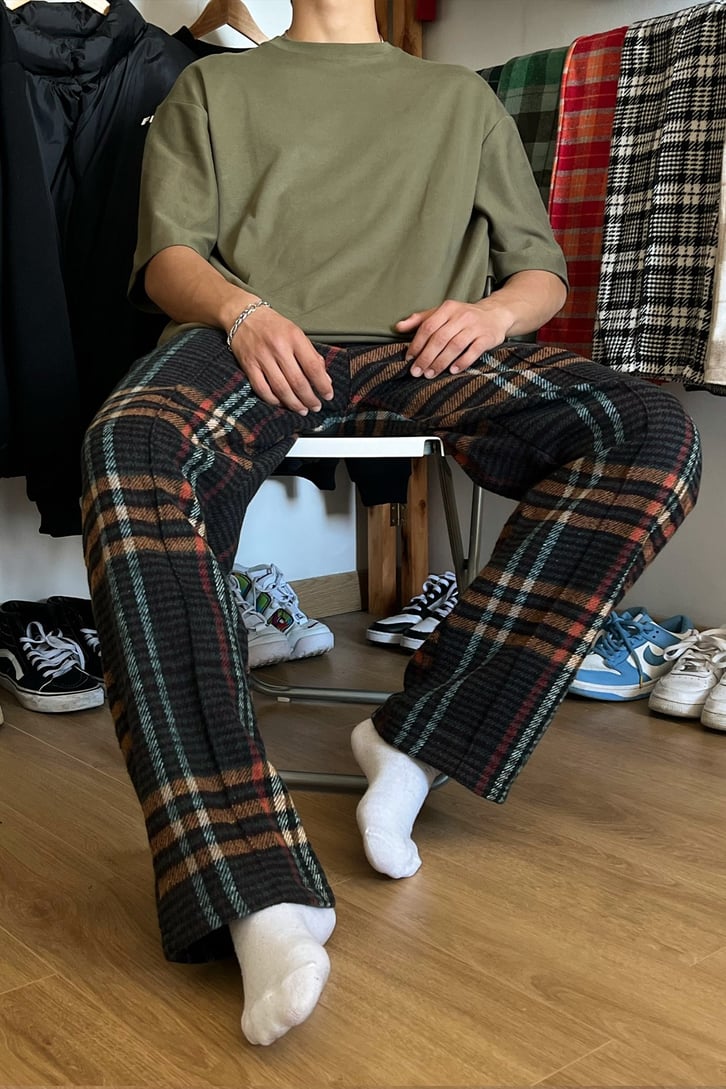 Flaw Atelier Ekose Kalın Kumaş Pijama Eşofman