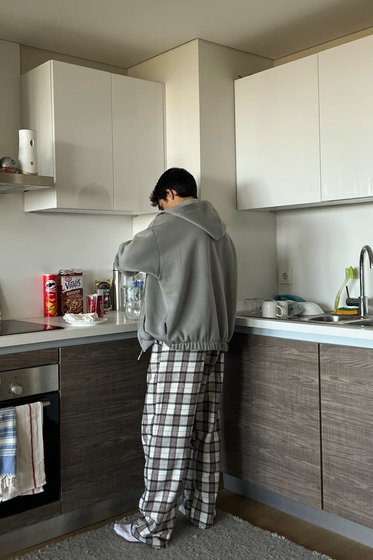 Flaw Atelier Ekose Kalın Kumaş Pijama Eşofman