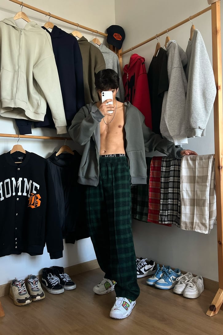 Flaw Atelier Ekose Kalın Kumaş Pijama Eşofman
