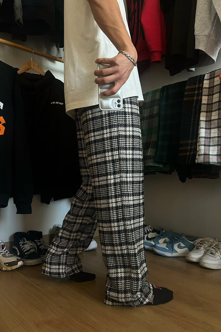Flaw Atelier Ekose Kalın Kumaş Pijama Eşofman