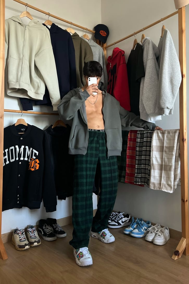 Flaw Atelier Ekose Kalın Kumaş Pijama Eşofman