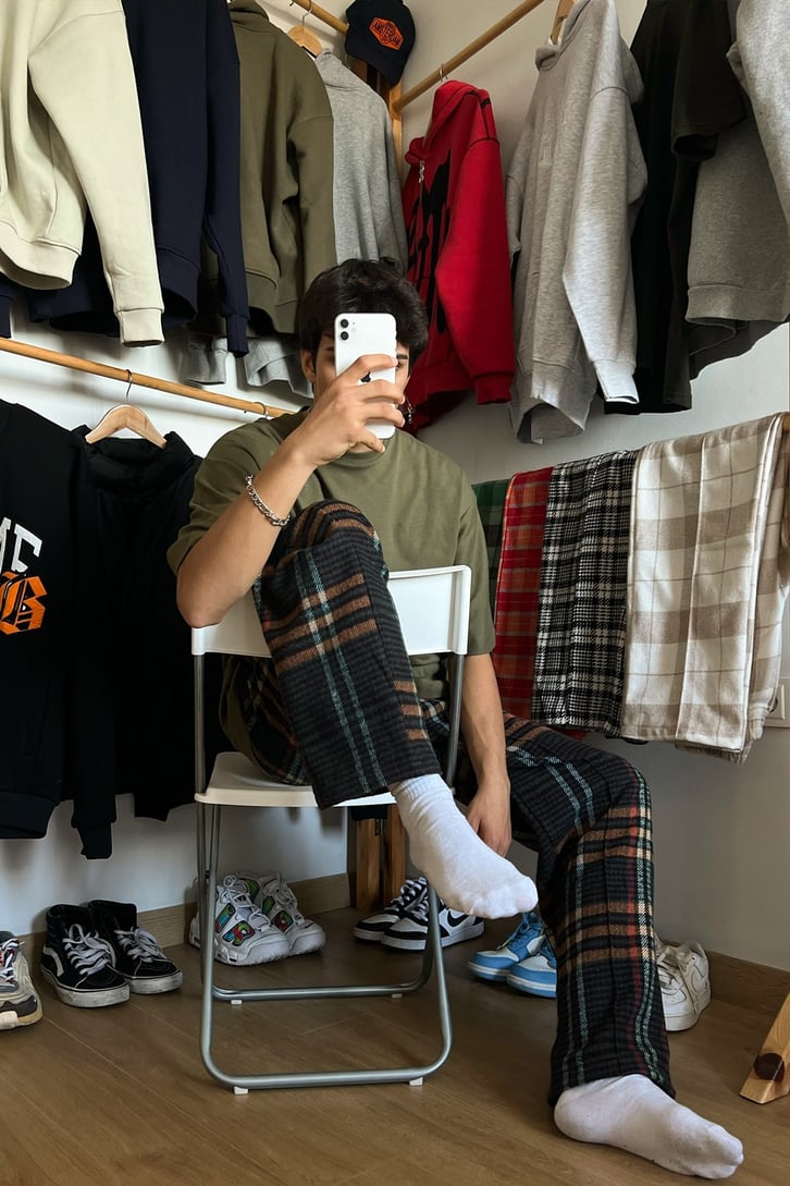 Flaw Atelier Ekose Kalın Kumaş Pijama Eşofman
