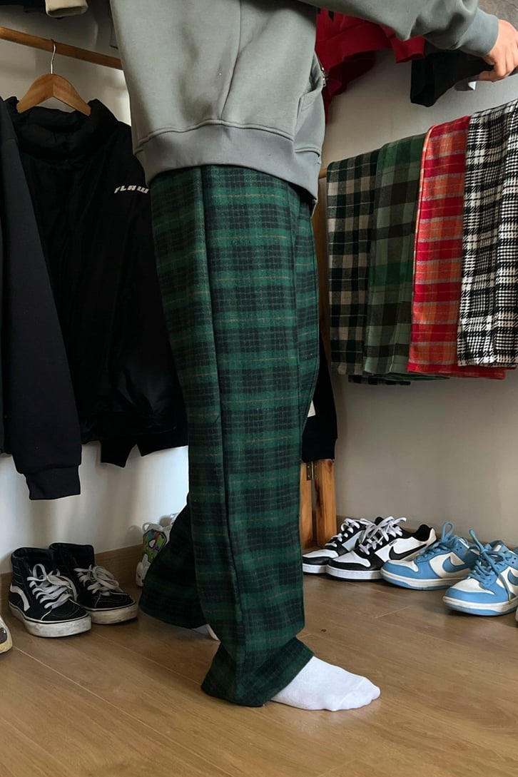 Flaw Atelier Ekose Kalın Kumaş Pijama Eşofman