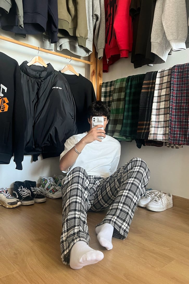 Flaw Atelier Ekose Kalın Kumaş Pijama Eşofman