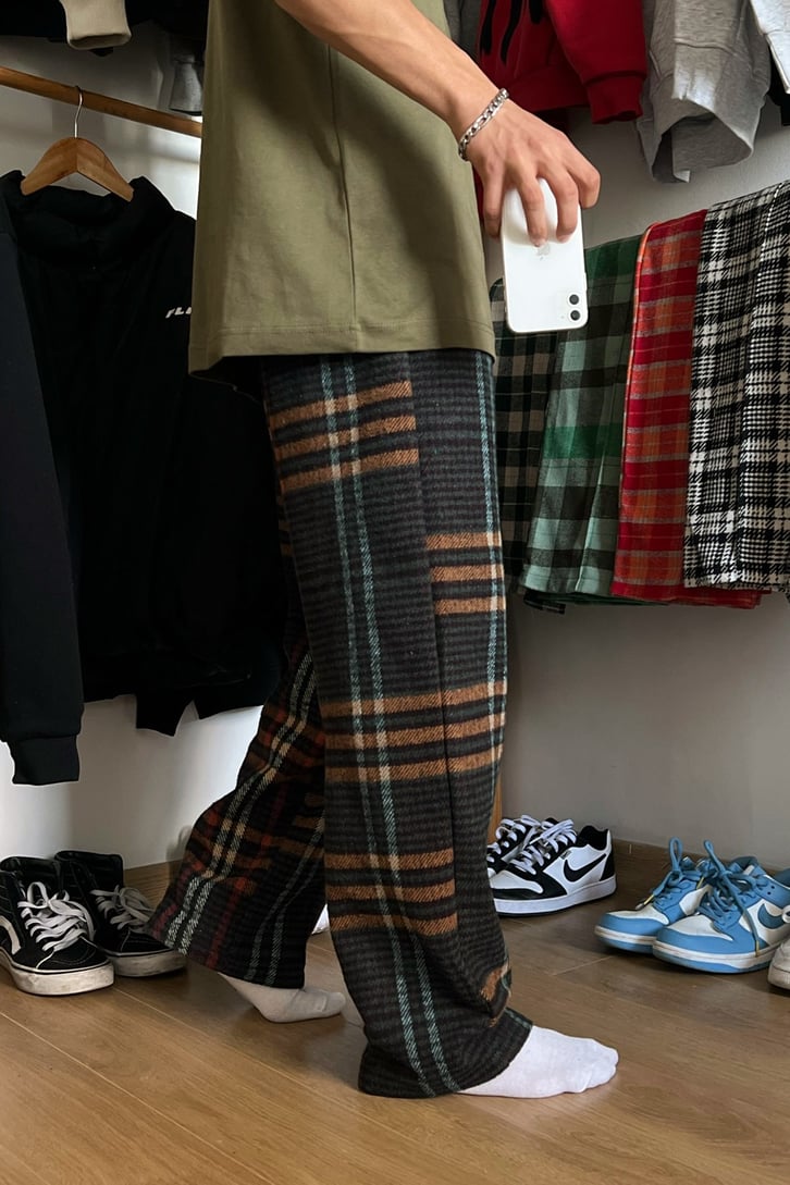Flaw Atelier Ekose Kalın Kumaş Pijama Eşofman