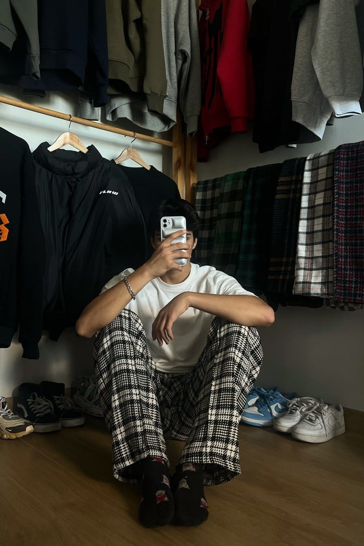 Flaw Atelier Ekose Kalın Kumaş Pijama Eşofman