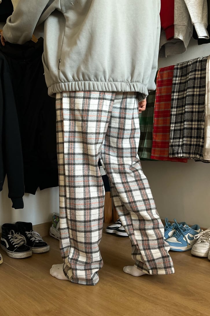 Flaw Atelier Ekose Kalın Kumaş Pijama Eşofman