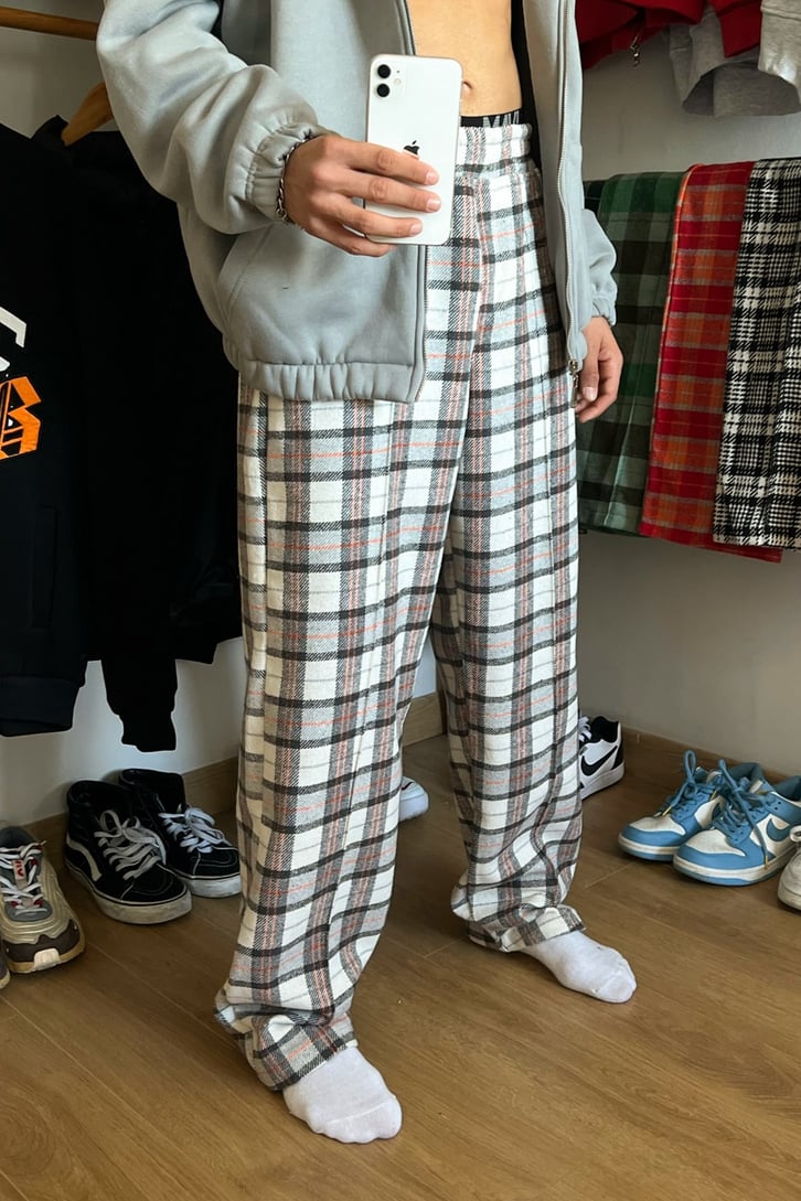 Flaw Atelier Ekose Kalın Kumaş Pijama Eşofman