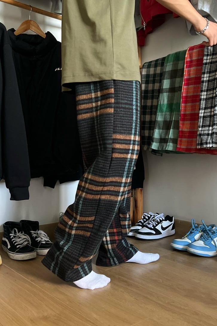 Flaw Atelier Ekose Kalın Kumaş Pijama Eşofman