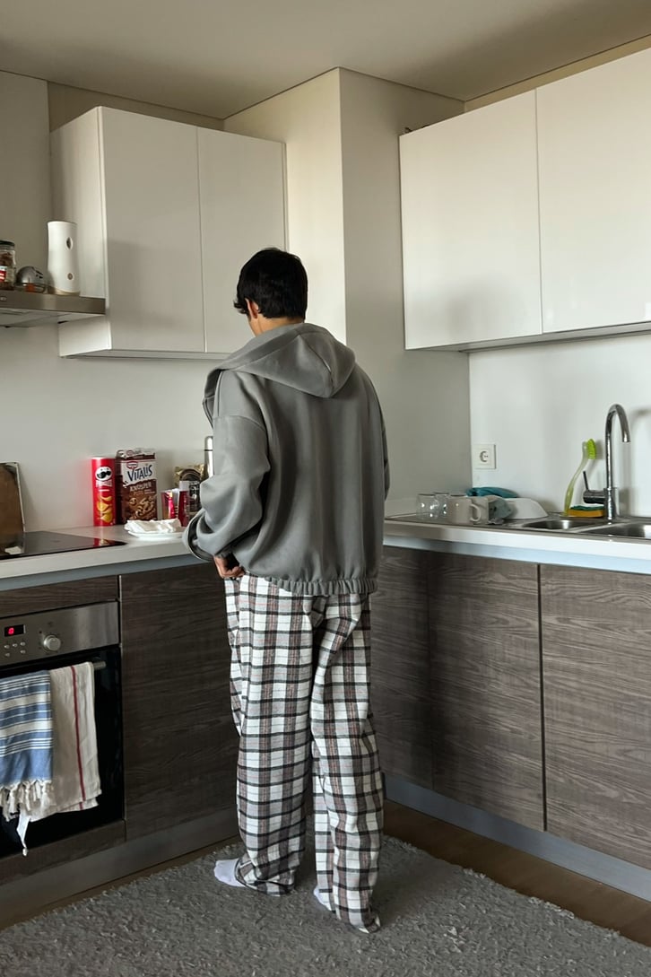 Flaw Atelier Ekose Kalın Kumaş Pijama Eşofman