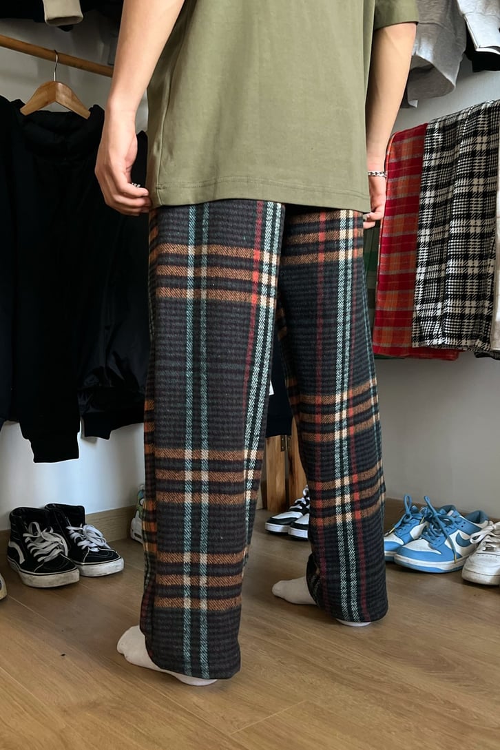 Flaw Atelier Ekose Kalın Kumaş Pijama Eşofman