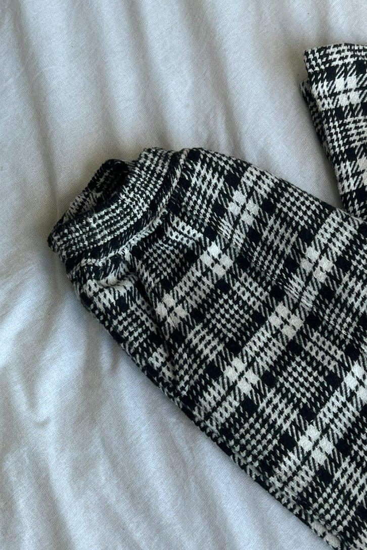 Flaw Atelier Ekose Kalın Kumaş Siyah Pijama Eşofman