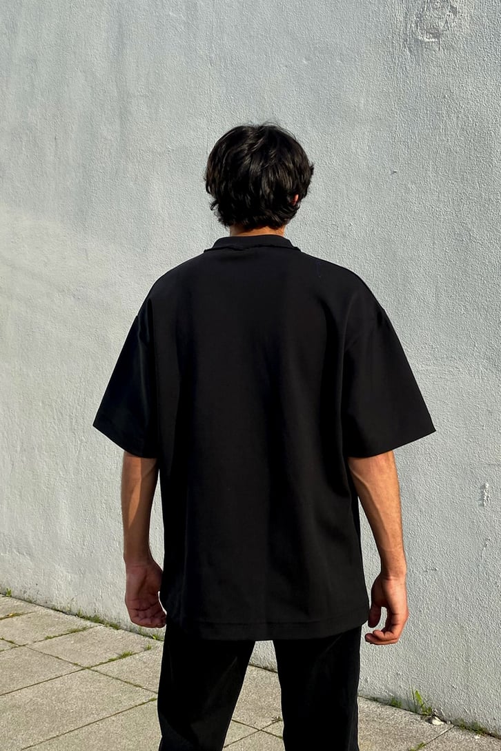 Flaw Atelier Flaw Culture Nakışlı Black Oversize Tee