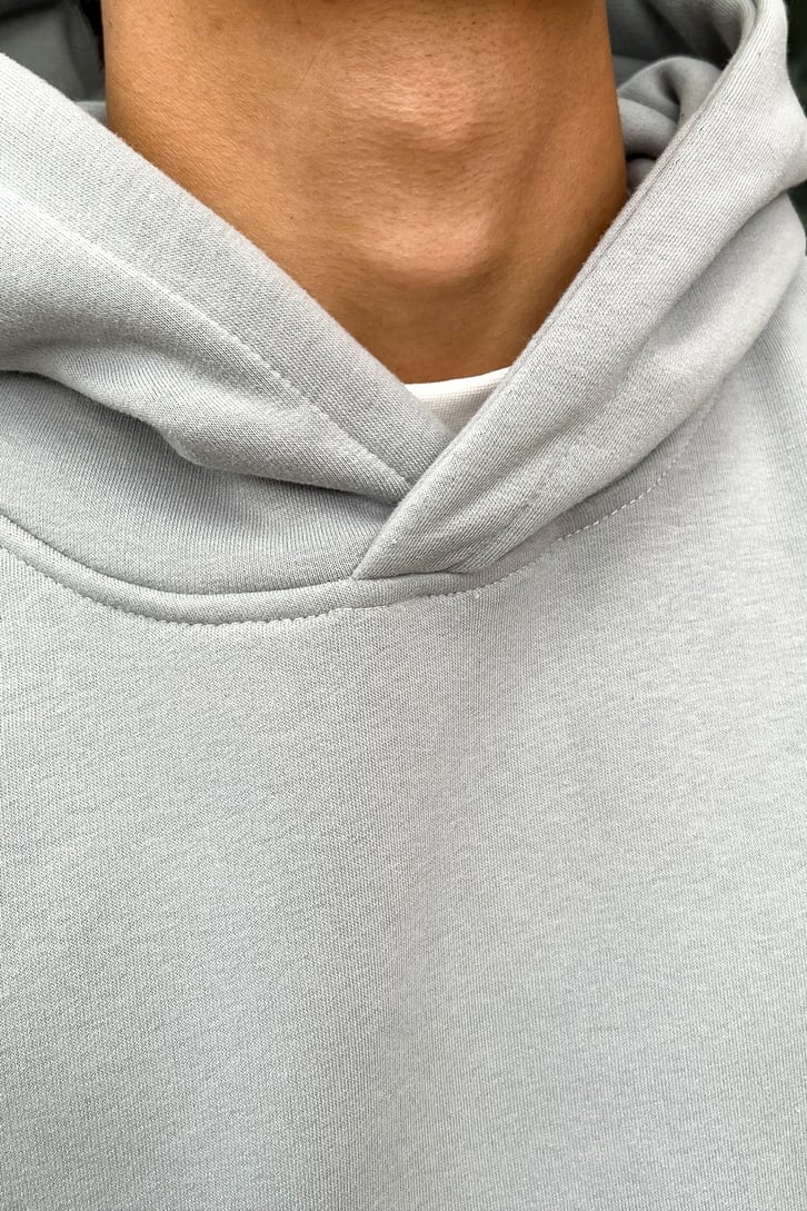 Flaw Atelier Flaw Kol Nakışlı Buz Gri Oversize Sweatshirt