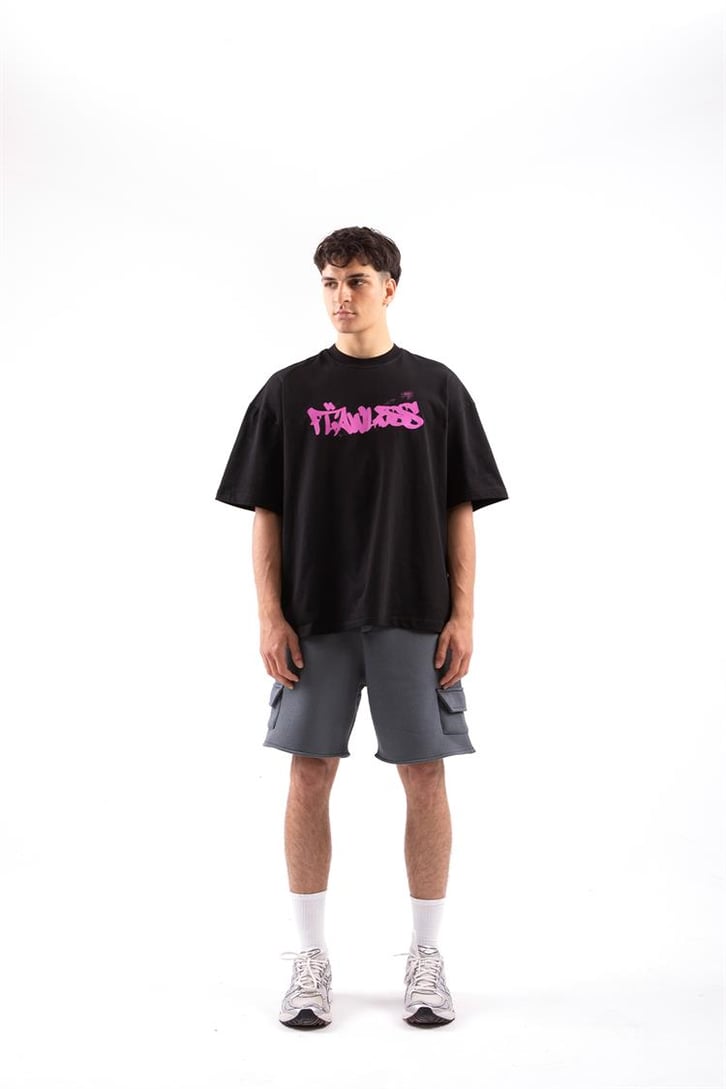 Flaw Atelier Flawless Spray Printed Beyaz Oversize Tshirt
